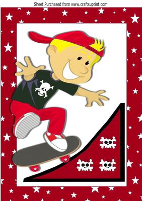 I Just Love Going Out and Skateboarding Boy in Red! A4