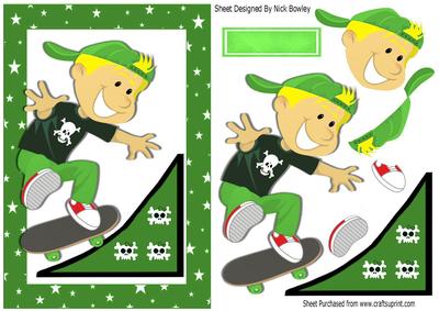 I Just Love Going Out and Skateboarding Boy in Green!