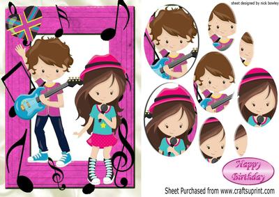 Pop Singers Boy and Girl Oval Pyramids in Pink
