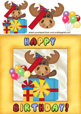 Happy Birthday with Balloons and Presents 8x8