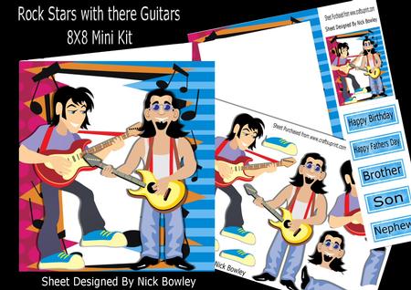 Singing Rock Stars with There Guitars 8x8 Mini Kit