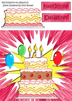 Lovely Big Birthday Cake with Balloons 8x8