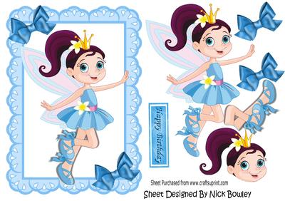 Sweet Little Faerie in Blue with Bows