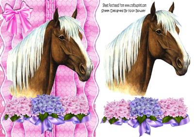 Pretty Palomino with Flowers on Frill Edge Card