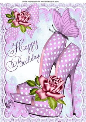 Pink Polka Dot Shoes and Roses for Birthday A4