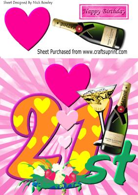 Time to Celebrate! 21 Today, with Champagne 8x8