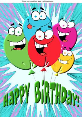 Happy Face Balloons! for Birthday A4