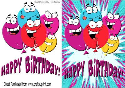 Funny Face Balloons with Pink Words for Birthday