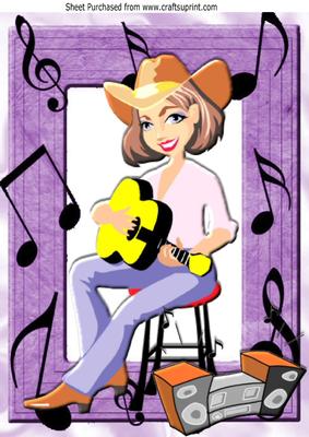 Cowgirl Singing with Her Guitar! A4