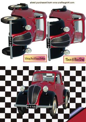 Red Car on Black/white Background