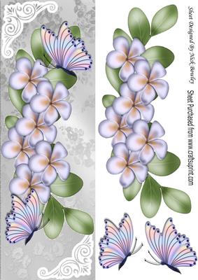 Cascading Lilac Flowers with Rainbow Butterflies Tall Dl