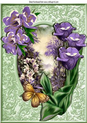 Beautiful Garden of Purple Shades of Summer Flowers A4