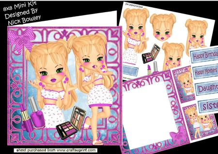Girls in Pink Just Want to Have Fun 8x8 Mini Kit