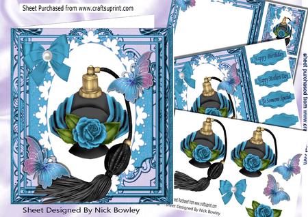 Blue Mood Perfume from Paris, with Blue Rose 8x8 Kit