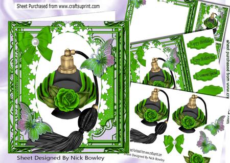 Green with Envy Perfume from Paris, Green Rose 8x8 Kit