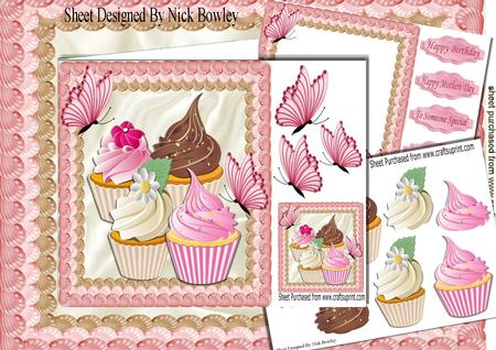 Yummy Fondant Iced Cupcakes with Butterflies 8x8 Mini Kit