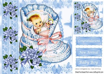 Gorgeous Smiling Baby Boy in a Bootie 8x8