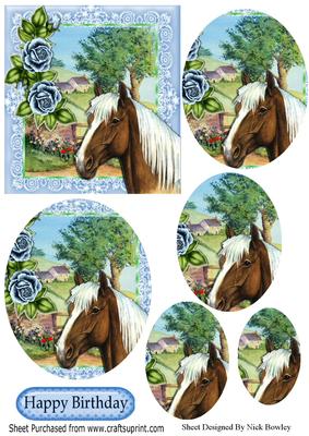 Beautiful Palomino Horse in the Meadow Oval Pyramids