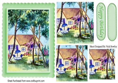 Teatime in the Garden with Flowers Pyramids