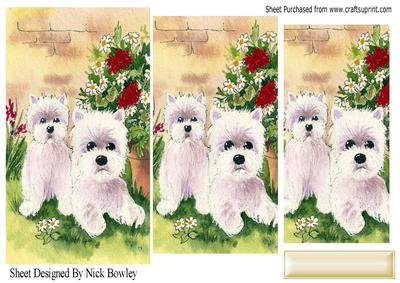 Westies in a Flower Garden Pyramids