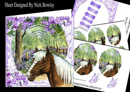Pretty Bluebell Wood with Palomino Horse Pyramid 8x8 Kit