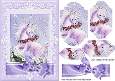 Sweet Little Unicorn with Flowers Bracket Pyramids