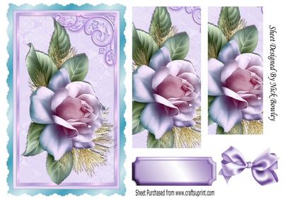Pretty Pink Roses in Ornate Frame with Bow Pyramids
