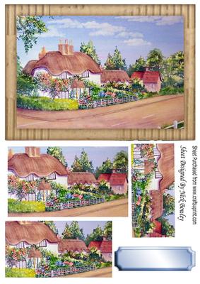 Beautiful Cottages with Flowers in the Countryside Pyramids