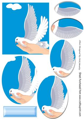 A Lovely Dove in a Hand Oval Pyramids