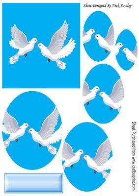 Lovely Doves in Flight Oval Pyramids