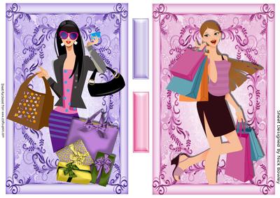 Shopping is So Much Fun! I Love to Treat Myself Card Fronts