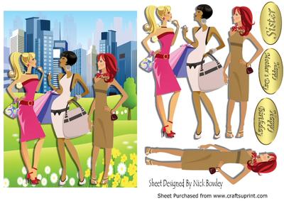 Girls Meeting Up for a Chat After Shopping in the City