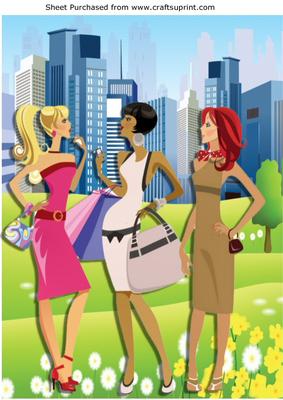 Girls Meeting Up for a Chat After Shopping in the City A4
