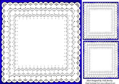 Pretty Royal with Frill Lace Edging Card Front & Toppers