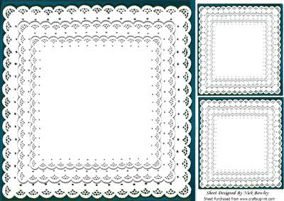 Pretty Jade with Frill Lace Edging Card Front & Toppers