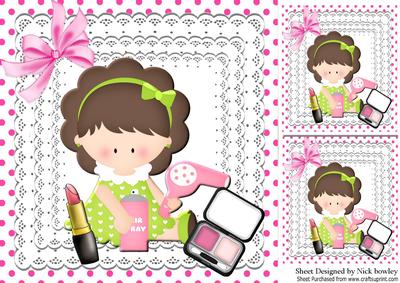 I Am So Pretty Little Girl on Lace with Makeup 8x8