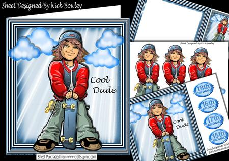 Cool Dude! with His Skateboard, Ages 15/18 Yrs Min Kit