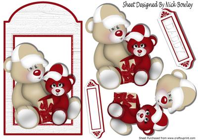 Lovely Daddy and Baby Bear on a Tag