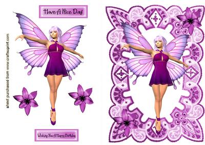 Pretty Faerie in Ornate Pink Frame