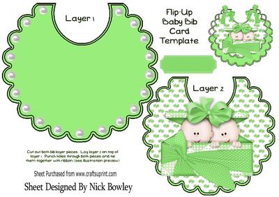 Double Trouble! Cute Twin Baby Boys in Green on a Bib