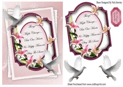 A Pretty Lily Sympathy Plaque with Doves