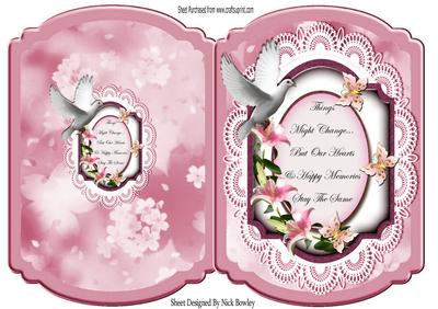 A Pretty Lily Sympathy Plaque with Doves Quick Card