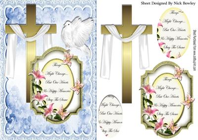Gold Cross with Shawl and Pretty Sympathy Plaque