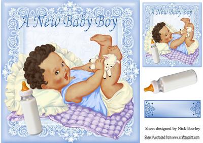 Cute Little Baby Boy Ethnic Origin Playing with His Toes 8x8