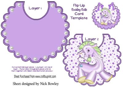Cute Baby Giraffe on Lilac Star Bib