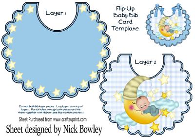 Sleepy Baby Boy with Moon and Stars on a Bib