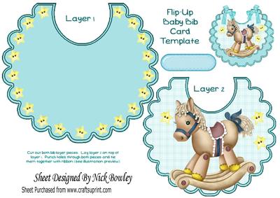 Lovely Rocking Horse with Stars on a Bib