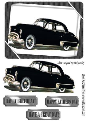 1949 Black Oldsmobile Vintage Car in Frame
