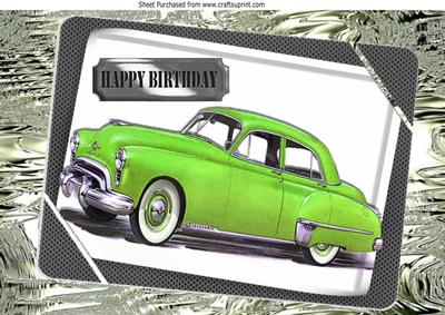 1949 Green Oldsmobile Vintage Car in Frame A4