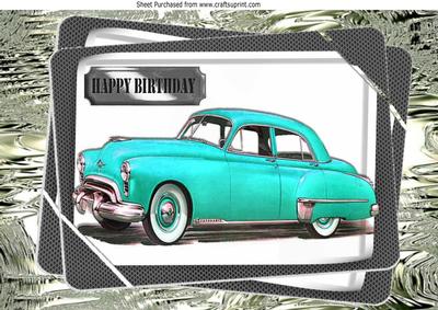 1949 Turq Oldsmobile Vintage Car in Frame A4